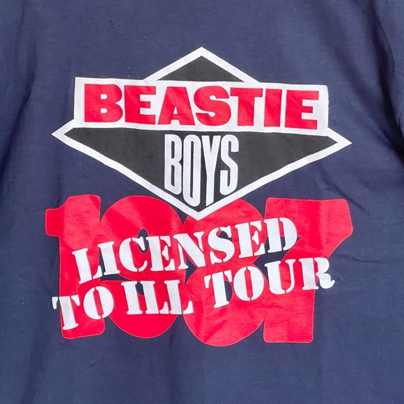 NEW Beastie Boys Licensed To Ill ‘87 Tour Retro Navy T Shirt Adult size Medium - Picture 5 of 9